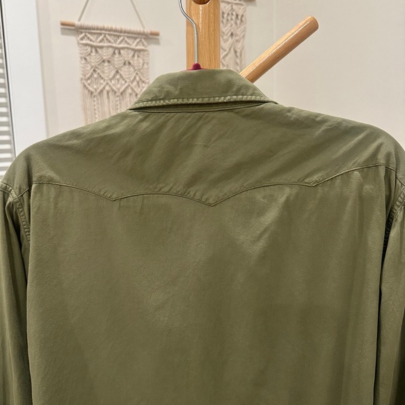 RRL Ralph Lauren Men’s Olive Western Shirt Men’s XL Tall, Women’s 2XL - Picture 4 of 7